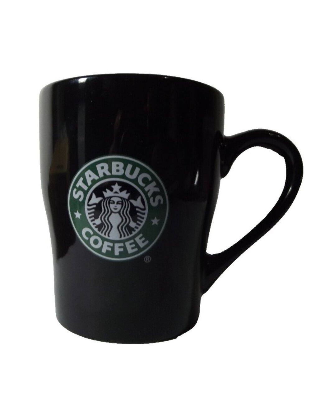 Starbucks Coffee Mug 2008 Collectible Gloss Black Cup Mermaid Logo 8 oz solid